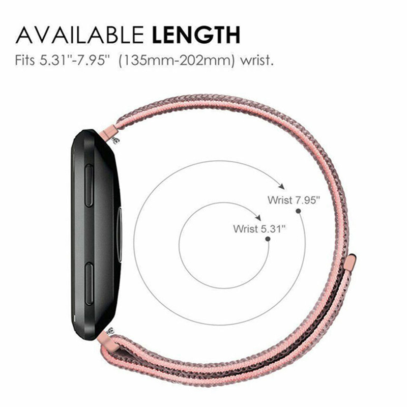 2PCS Nylon Loop Woven Watch Strap Replacement For Smart Watch Bracelet Band