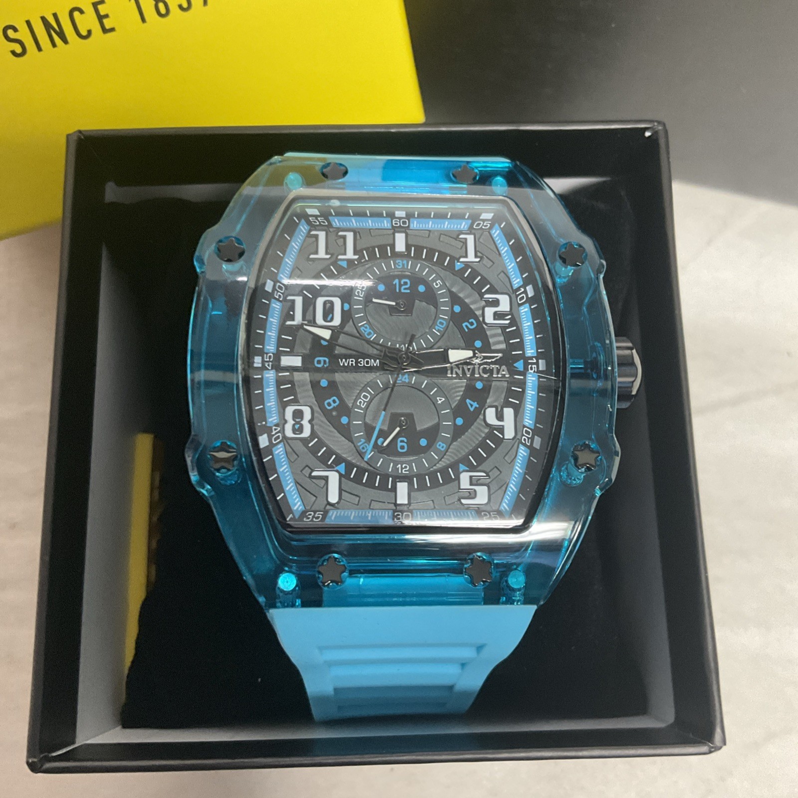 Invicta Racing Cyclone Men’s Watch – 48.5mm, Light Blue (48709) Free S&H