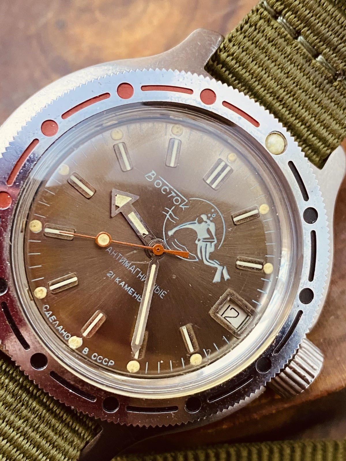 Rare Watch Vostok Titanium 2416Б Amphibian 21 Jewels Soviet USSR Vintage #7921
