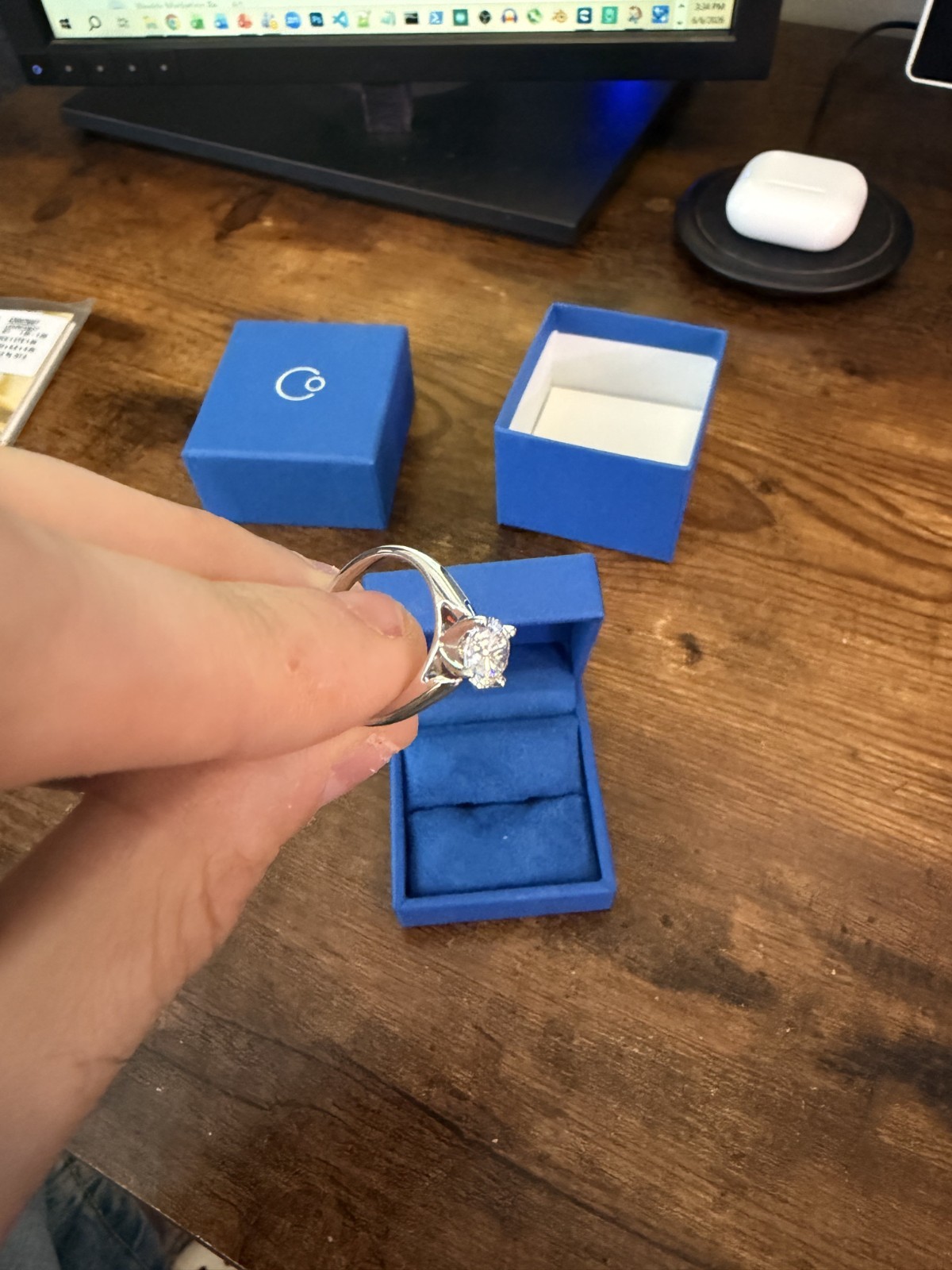 Clean Origin 1.06 CT Lab Created Diamond Engagement Ring 14K White Gold Size 5