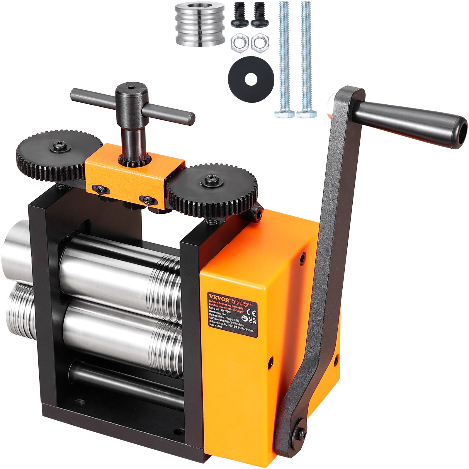 VEVOR Rolling Mill 2.95″/75 mm Jewelry Rolling Mill Machine 1: 2 Gear Ratio