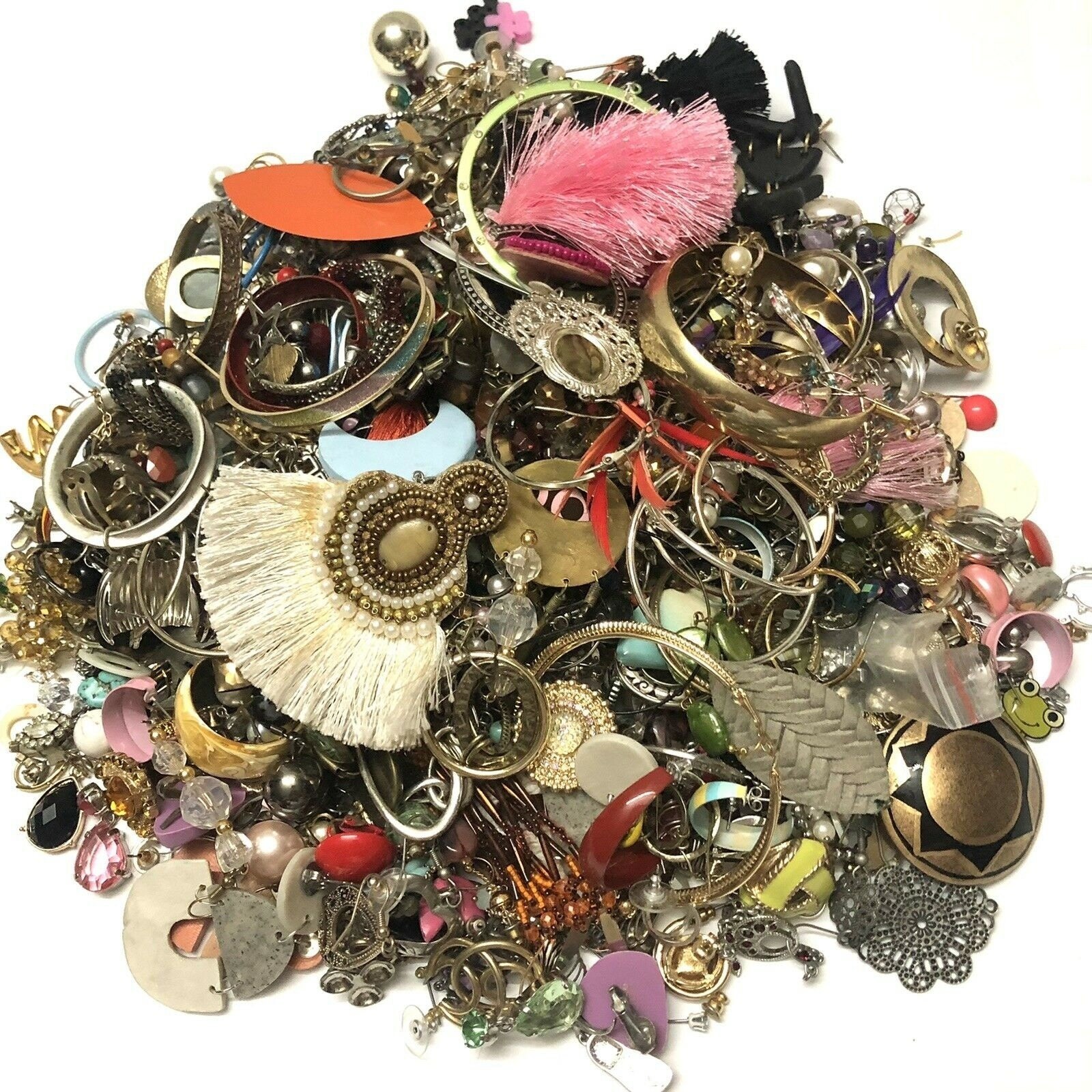 Single Earrings Lot 1 Lbs Craft Junk Broken Jewelry Lot Vintage Modern …