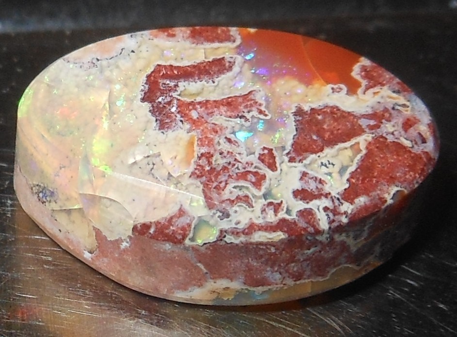 7.10Ct. Mexican Fire Opal Cabochon 15.8×11.4×5.9mm Earth-Mined Gemstone
