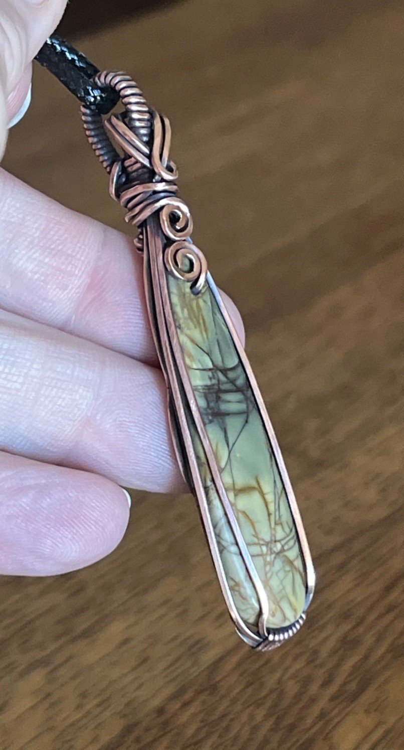 Picasso Jasper ~ Handmade copper wire wrapped pendant 2Q