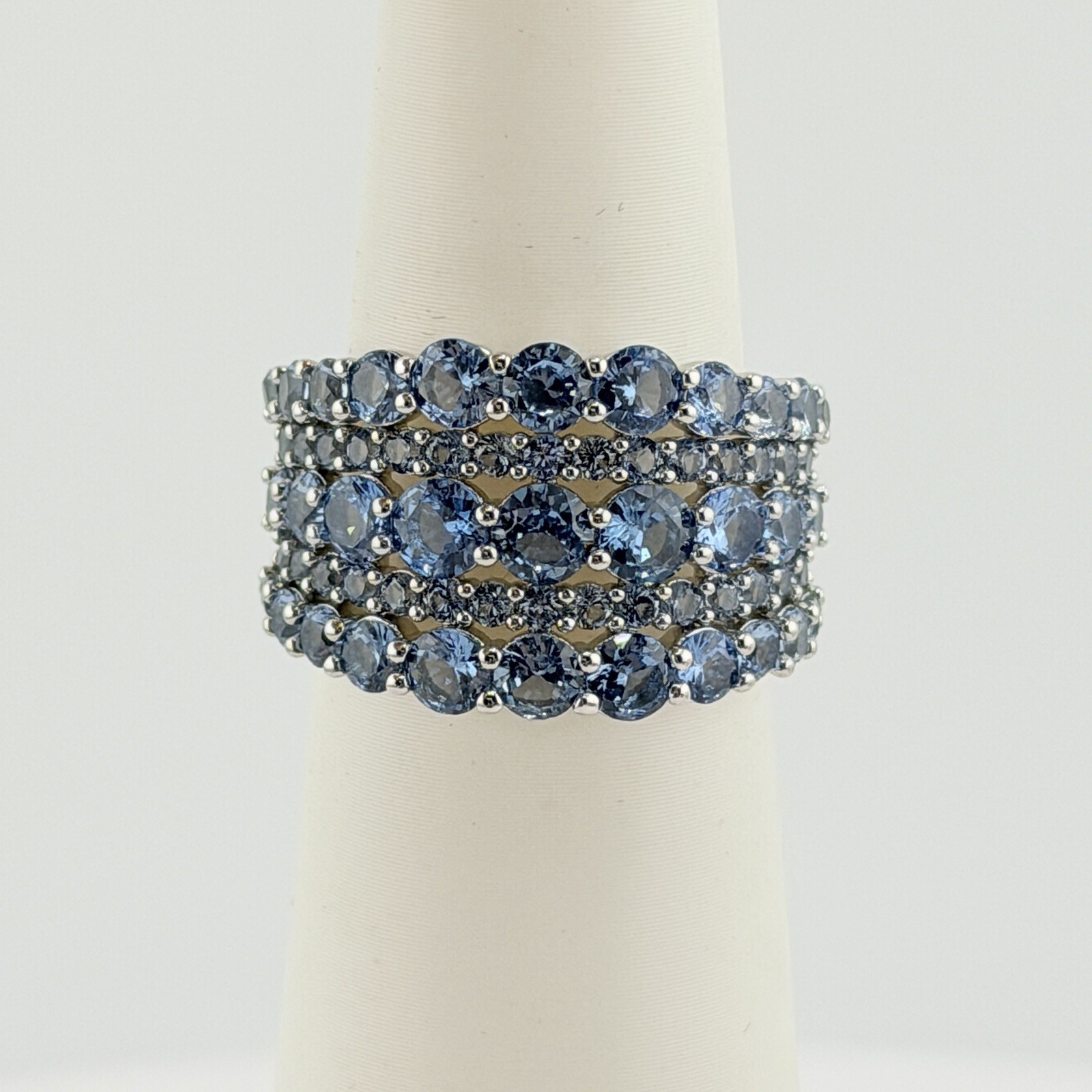 Bomb Party Ring Sz 8 RBP6638 “Lead The Way” Blue Zircon Spinel on Rhodium