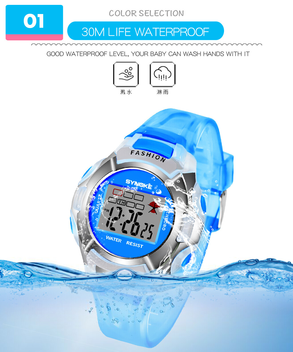 Kids Digital Watches for Girl Boys 3ATM Waterproof Multi-Functional WristWatches