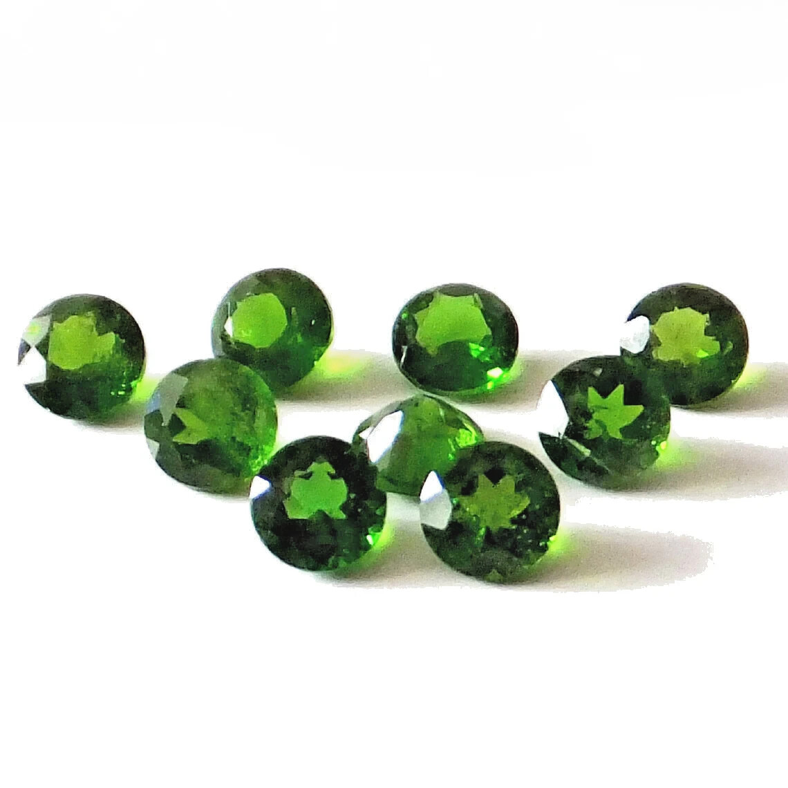 Natural Chrome Diopside 5pcs 3mm Round Cut AAA Green Unheated Loose Gemstones