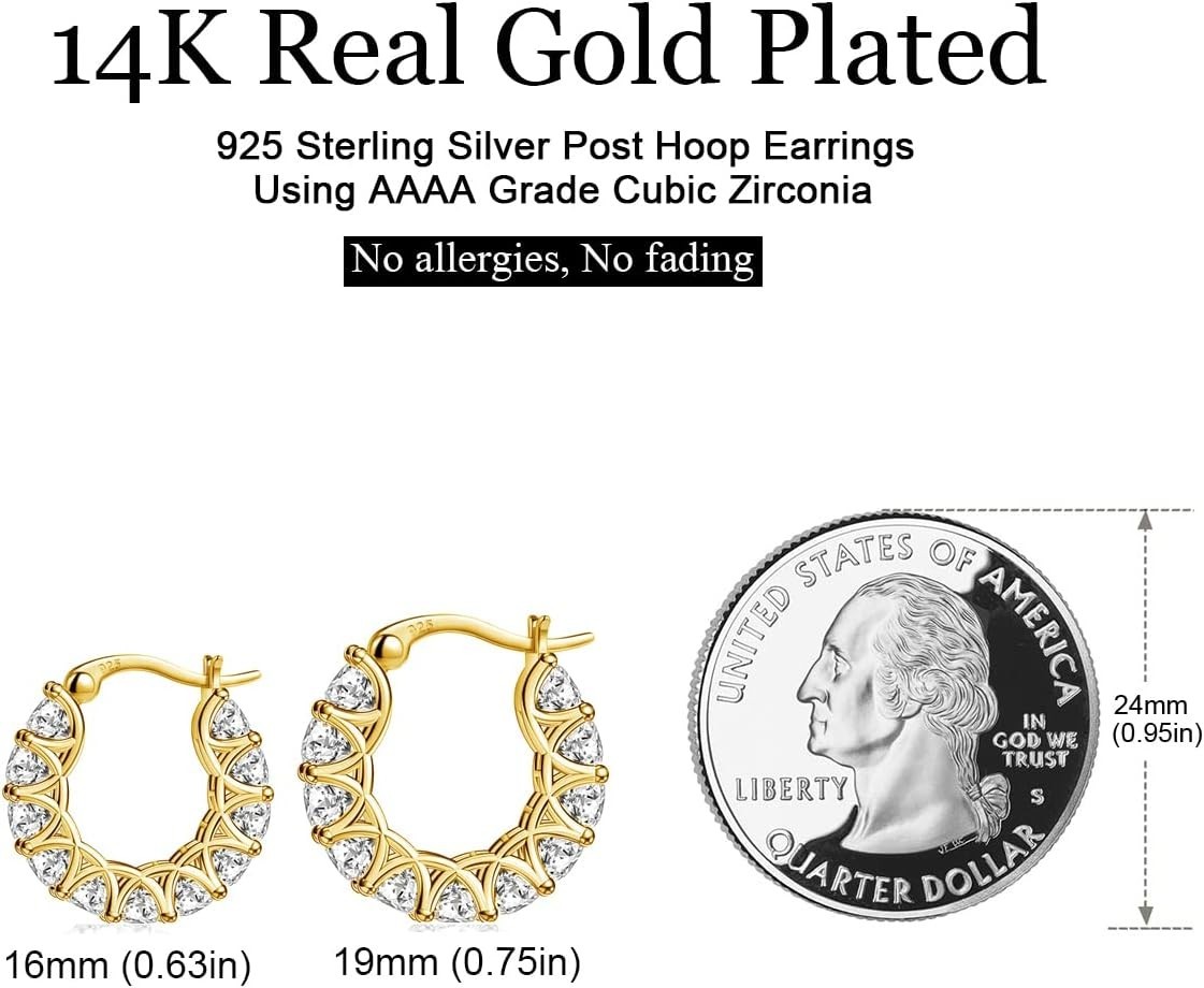 Fashionable 14k Gold Huggies with Stunning Cubic Zirconia – For Every Occasion