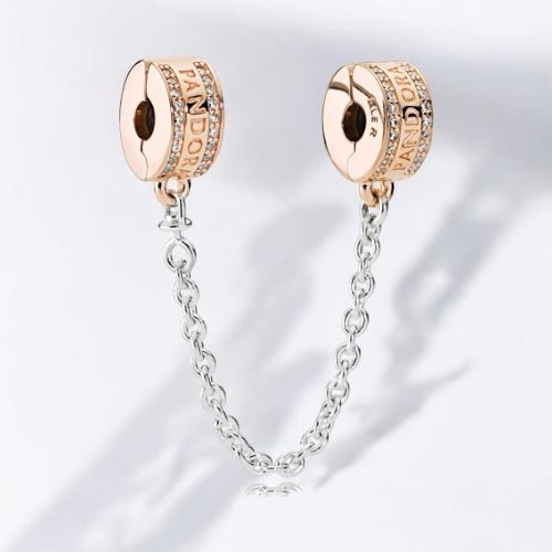 NEW Authentic PANDORA Rose Insignia Safety Chain 782057CZ