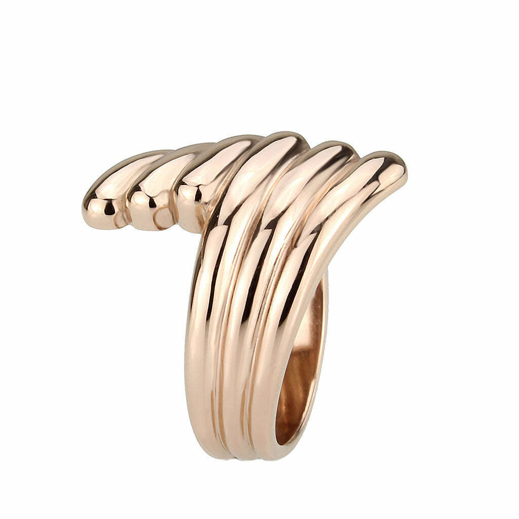 TK3800 – IP Rose Gold(Ion Plating) Stainless Steel Ring with NoStone in No Stone