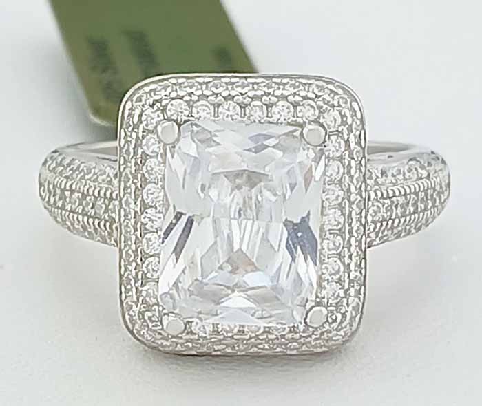 LAB CREATED 3.17 Cts WHITE SAPPHIRE RING SOLID .925 STERLING SILVER – NWT