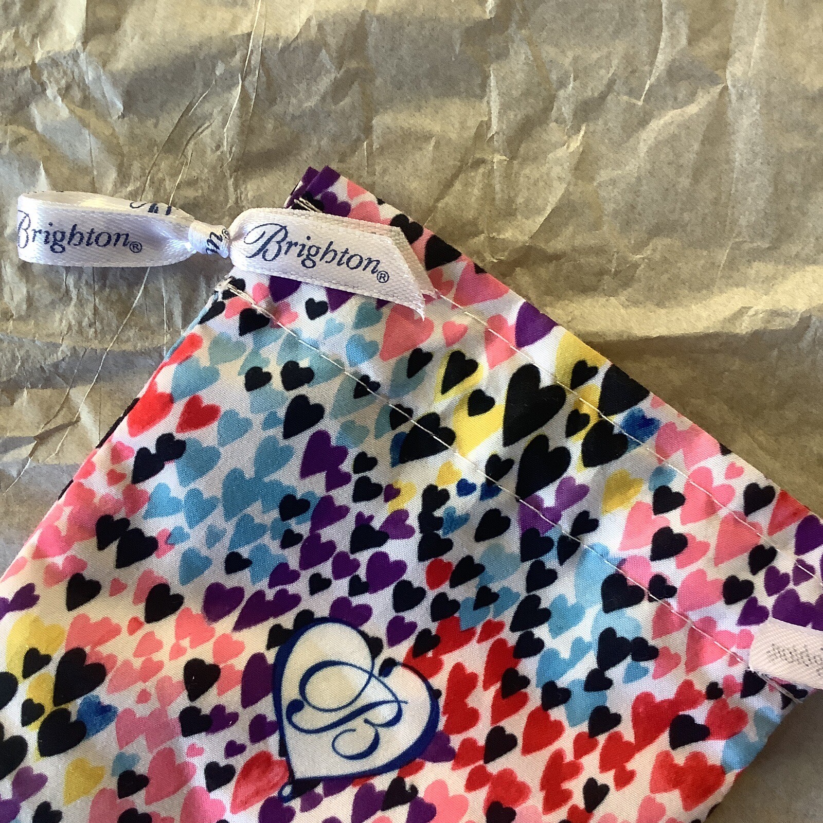 Brighton MultiColor Heart Shape Pattern Dust Bag 6”