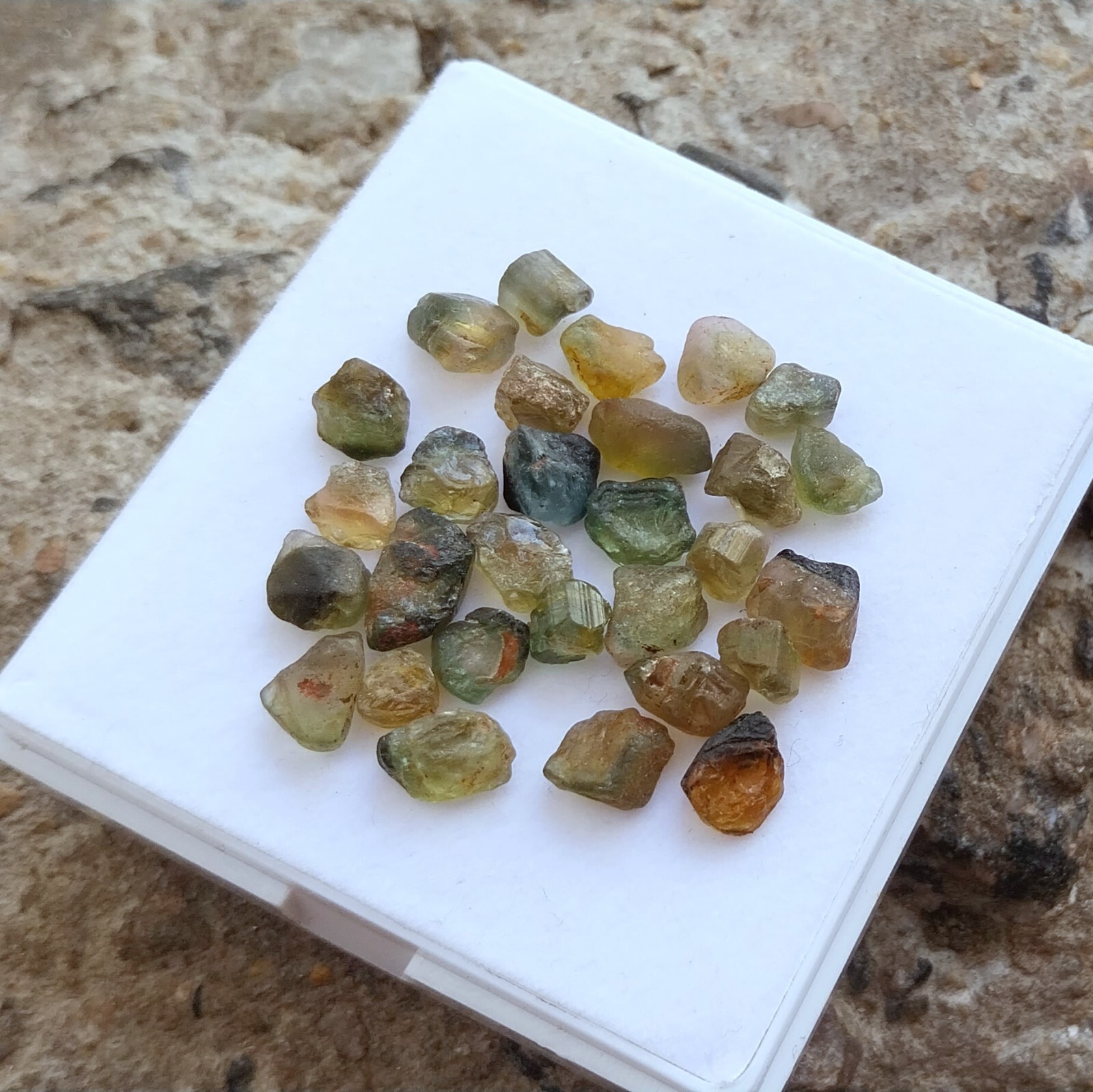 40 Carat 5 to 8 MM Natural Multi Color Tourmaline Raw Rough 29 Piece Lot Gems