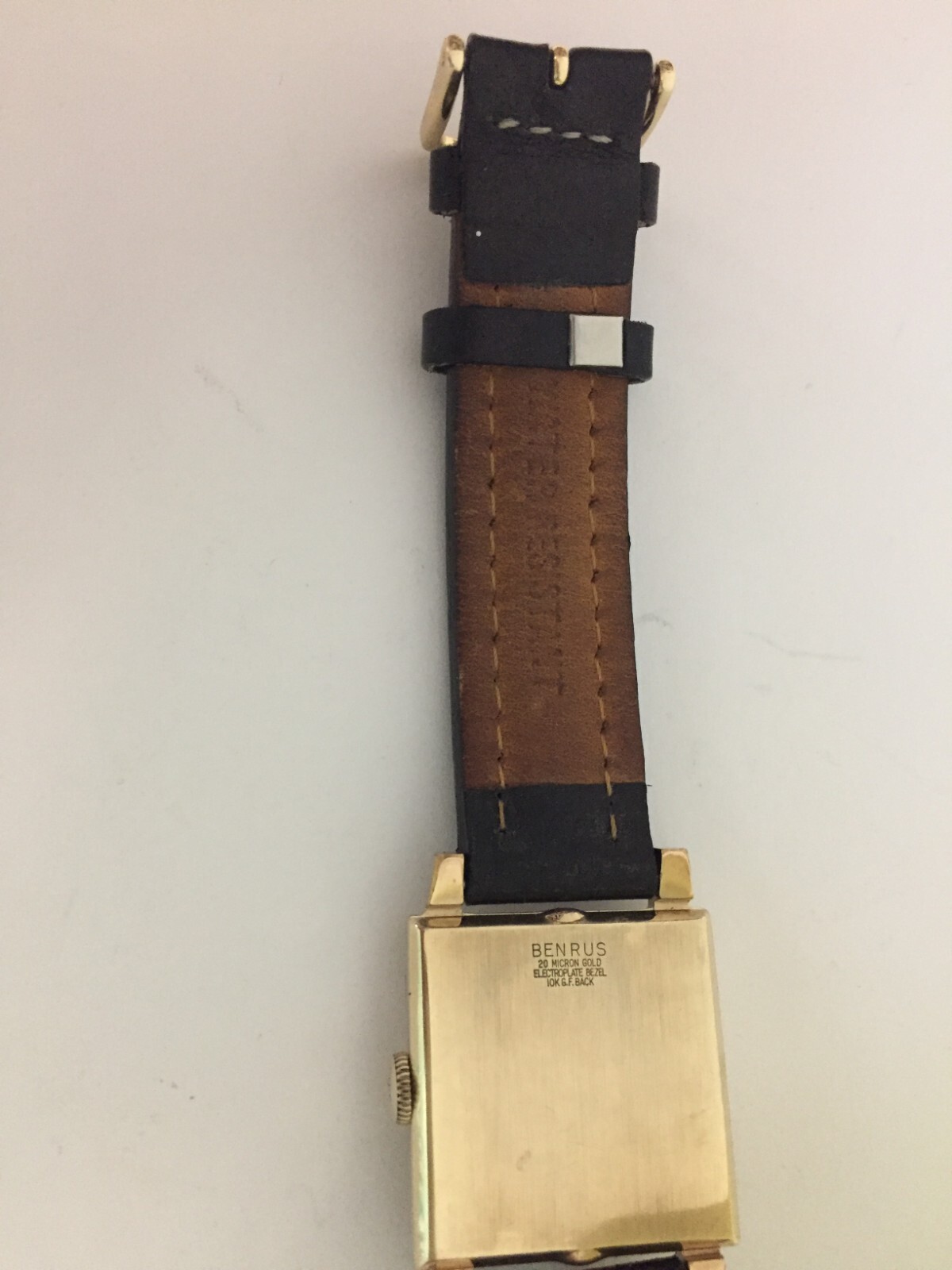 BENRUS 20 MICRON GOLD ELECTROPLATE BEZEL 1OK G.F BACK MANUAL WINDING