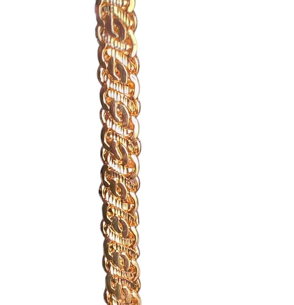ROMANZA ITALY Byzantine Woven Chain Bracelet 8.25 In Gold Plated Over Bronze