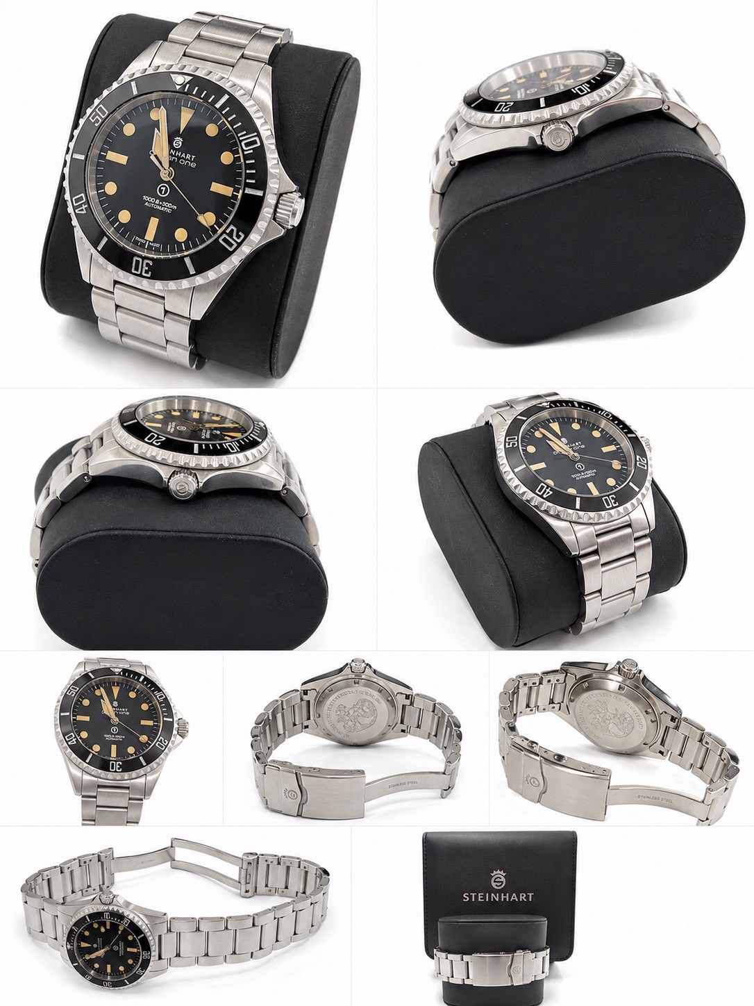 STEINHART OCEAN ONE 39MM Diver 300m Black DIal Automatic Fullset Watch Men