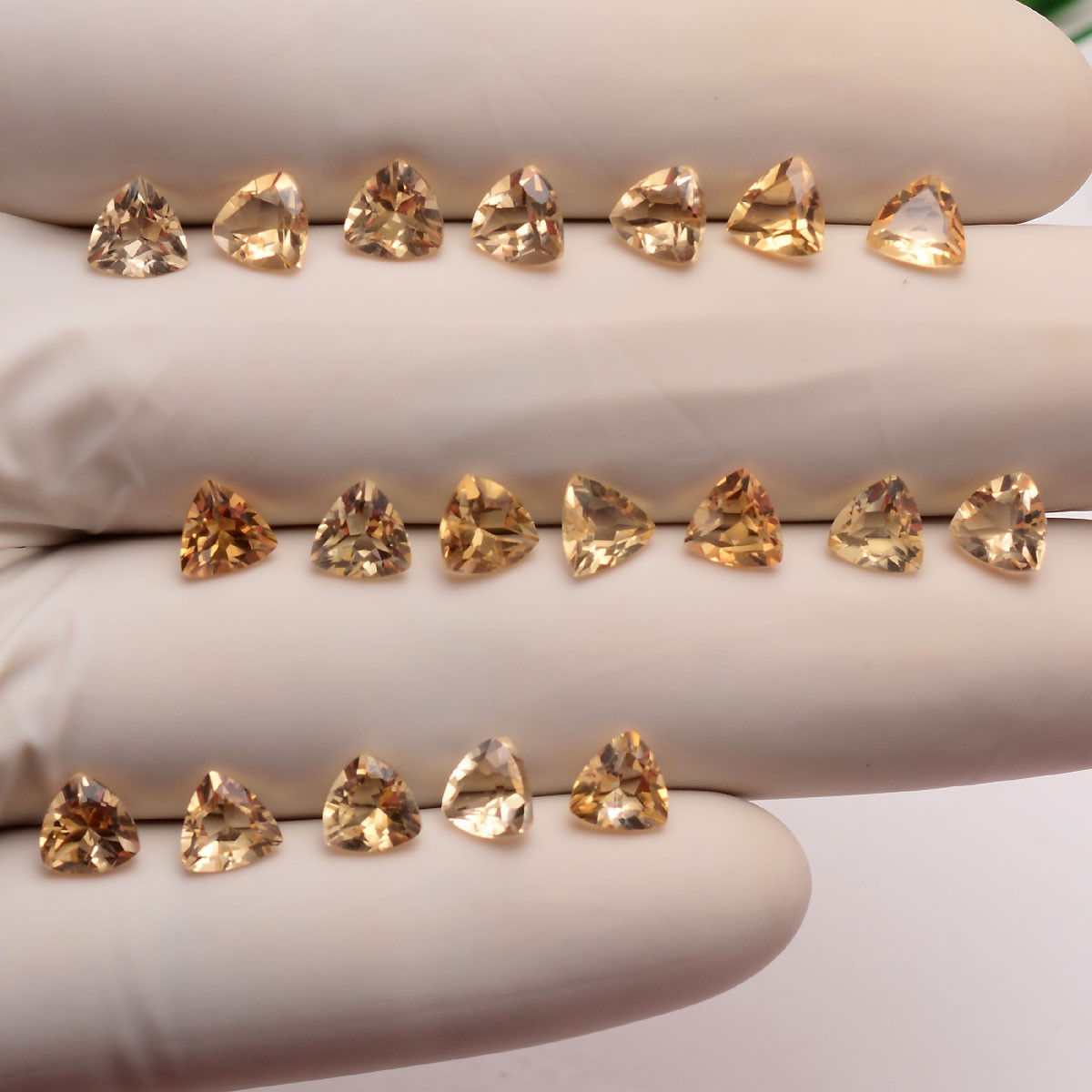 VVS 22 Pcs Natural Citrine 6mm Trillion Cut Dazzling Yellow Huge Loose Gemstones