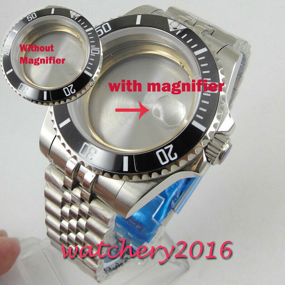 Sapphire Watch Case For NH35 ETA2824 PT5000 DG2813 Miyota8215 40mm Jubilee Strap