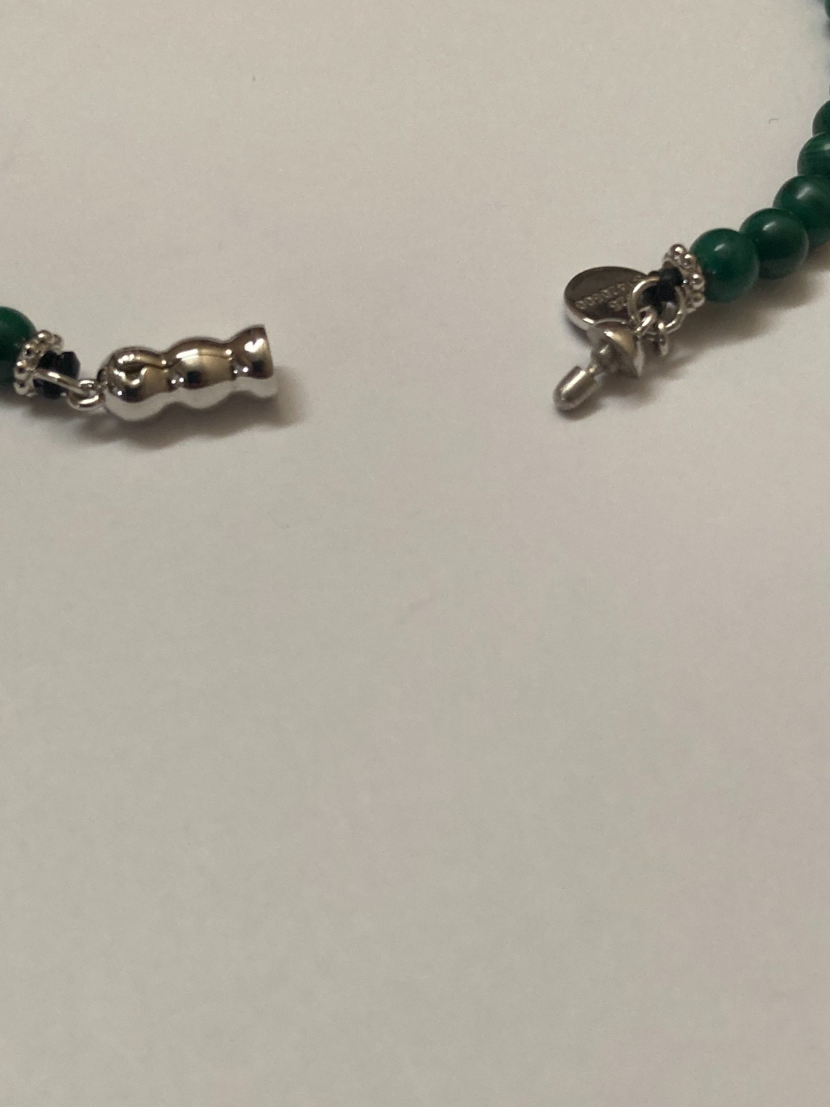 Gabriel & Co 925 Sterling Silver Malachite Beaded Bracelet