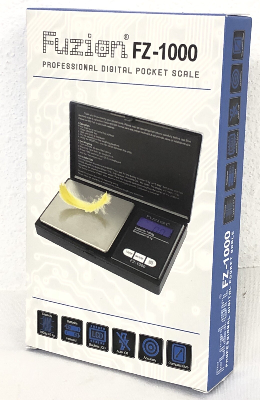 Fuzion FZ-1000 Professional Digital Pocket Scale New Sealed Black W/ Batteries