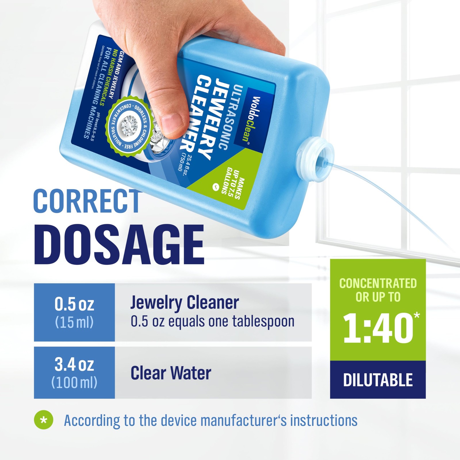 WoldoClean Ultrasonic Jewelry Cleaner Solution Liquid Concentrate 8 Gal
