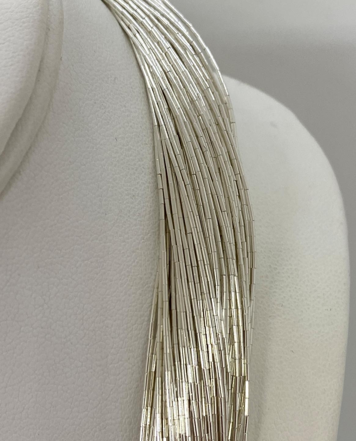 Sunshine Sterling Liquid Silver 100 Strand Necklace Earring Set N49