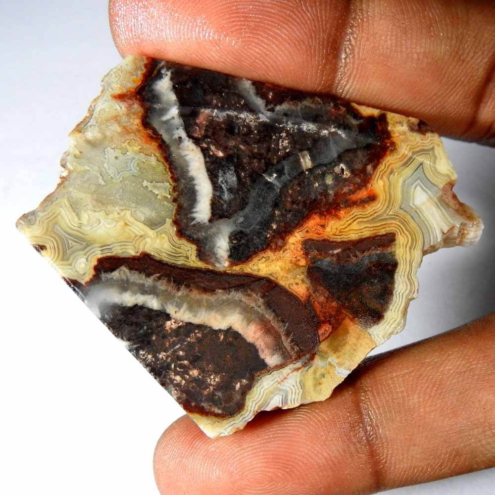 110.35 Ct Natural Crazy Lace Agate Fancy Rough 51x43x5 Loose Gemstone