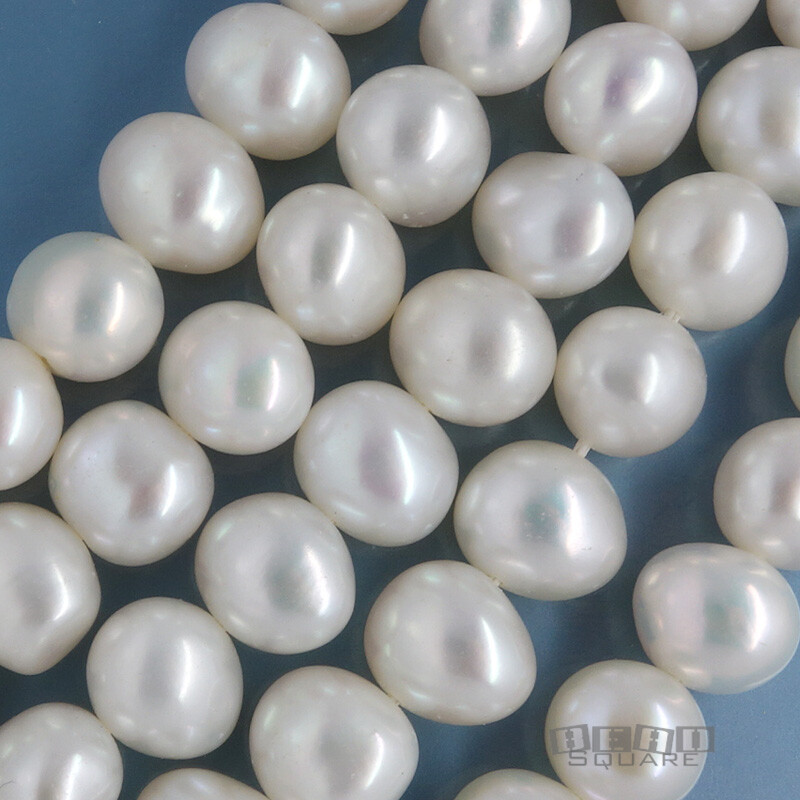 16″ White Freshwater Cultured Pearl Potato Beads approx. 8mm [Choose Size]