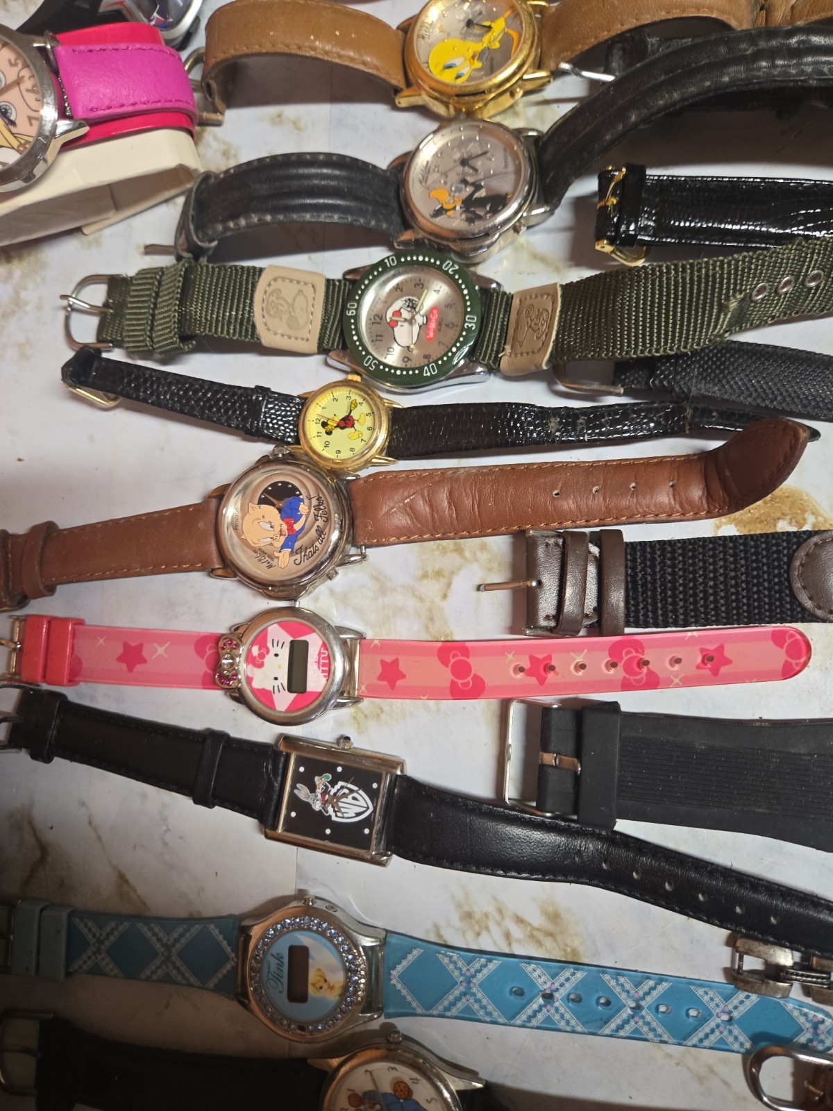 Large Watch Lot Disney Cartoon Looney Tunes Etc 31 Total