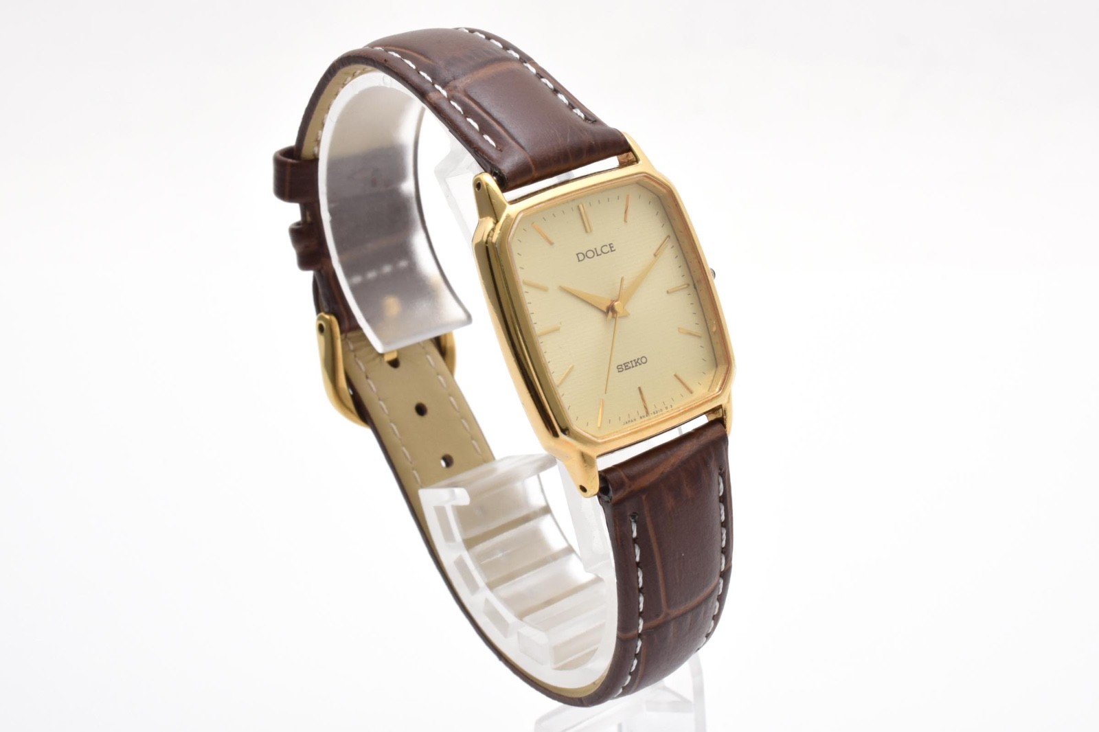 [Exc+5] Vintage Seiko Dolce 8N41-5160 Gold Dial 27mm Quartz Men’s Watch JAPAN