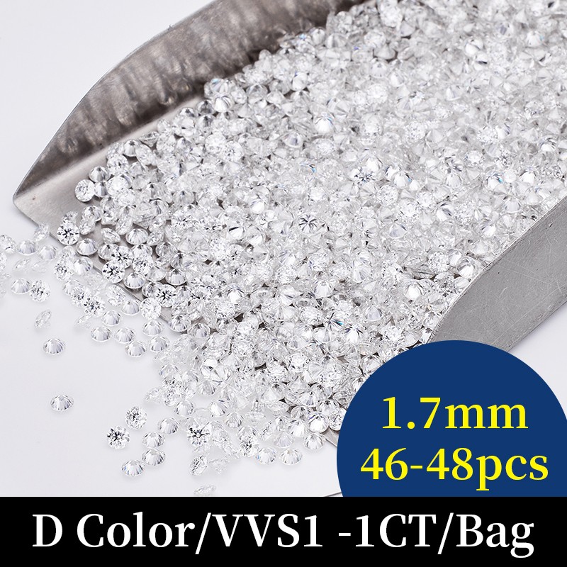 US Wholesale Price 1CT 0.8-2.9mm Round D Color VVS1 Loose Moissanite Stones Lot