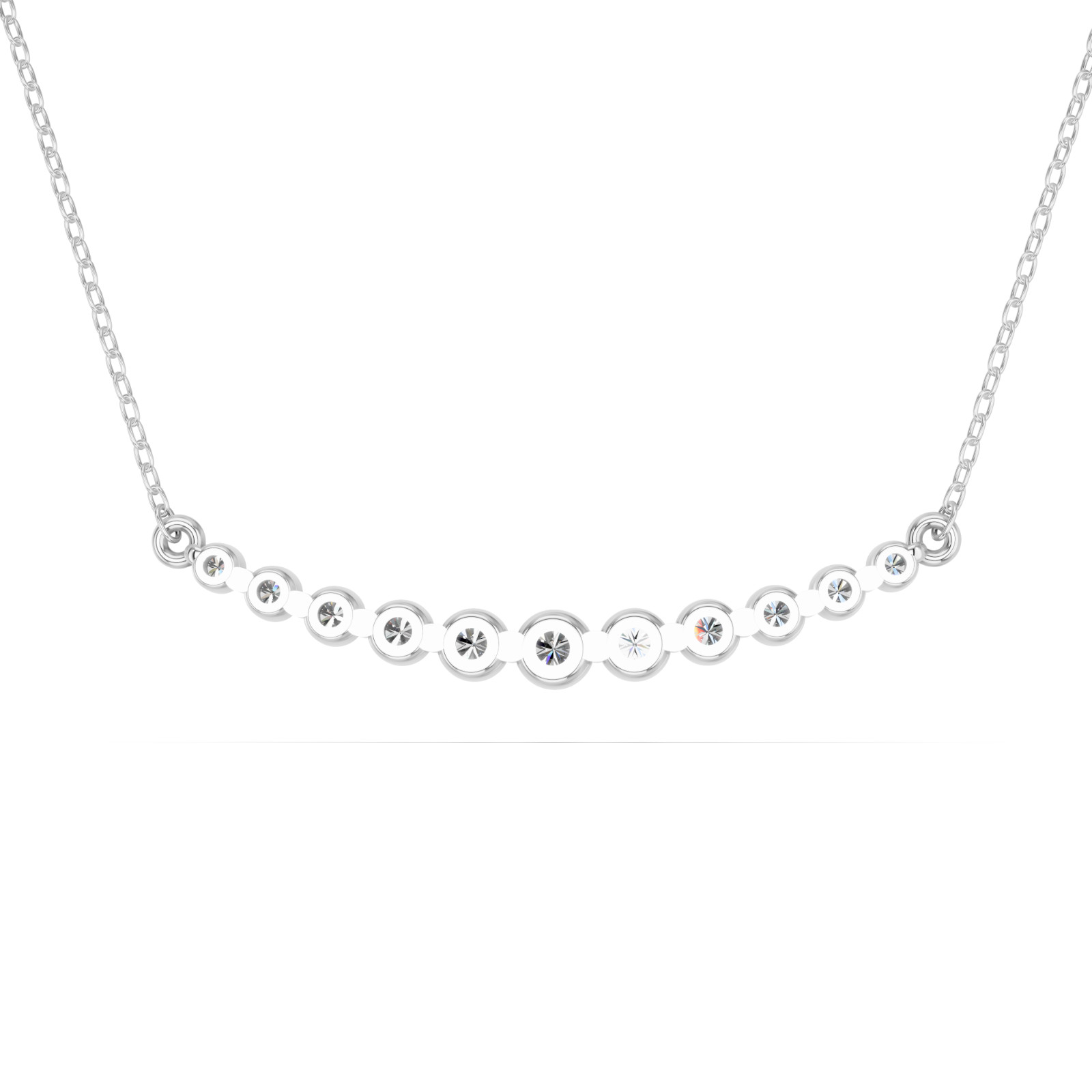 0.75Ct Round Moissanite Pendant Necklace 925 Silver 10K Gold Women Gift