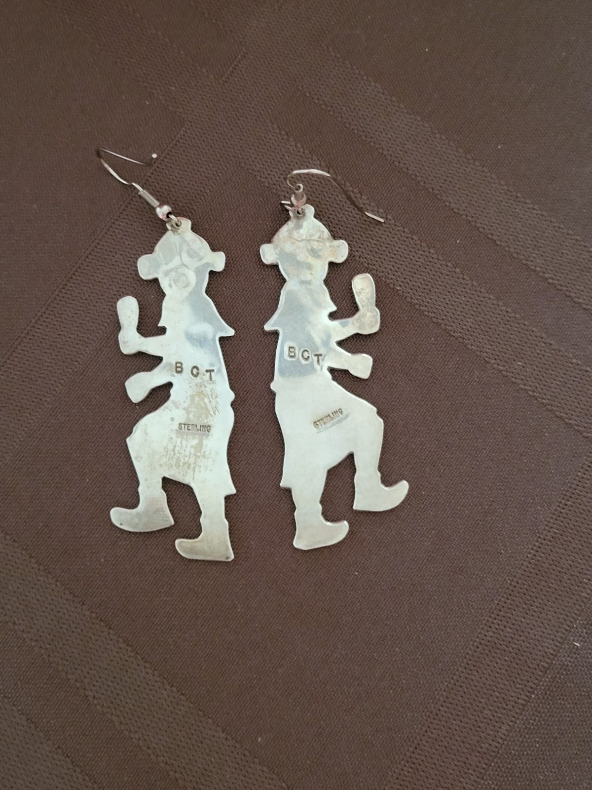 Navajo Floyd Bicenti signed BCT vintage sterling silver earrings