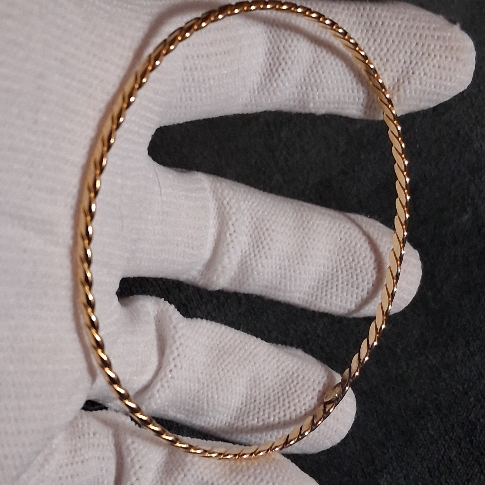 Vintage 1/20 12K Gold Filled Twisted Rope Bangle Bracelet BB Maker Mark 5.83g