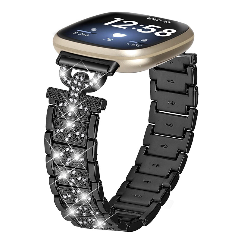 Stylish Bling Bracelet Stainless Steel Band Strap For Fitbit Versa 3/4 Sense 2