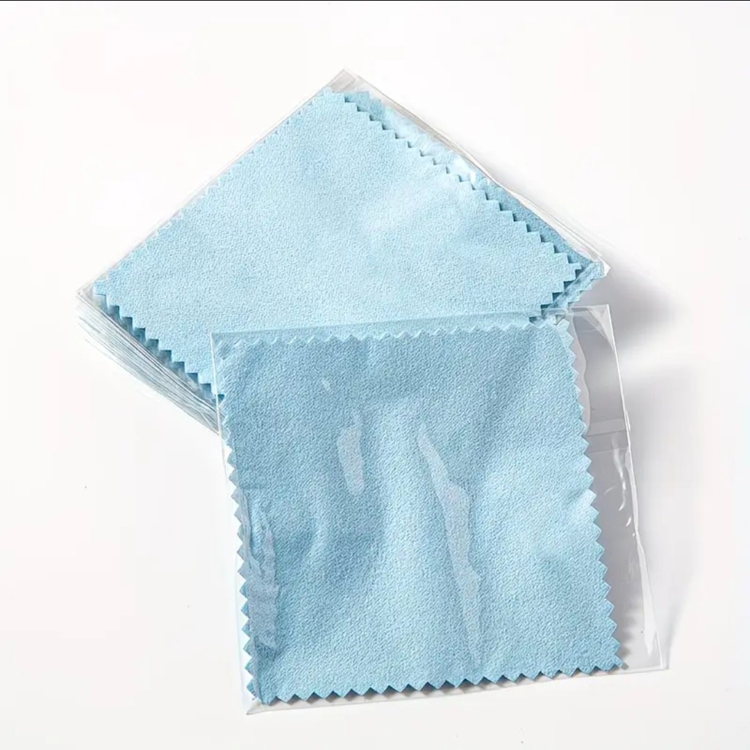 20 Blue Jewelry Cleaning Cloths Individually Wrapped 3×3 Camera Watch Lens Wipes