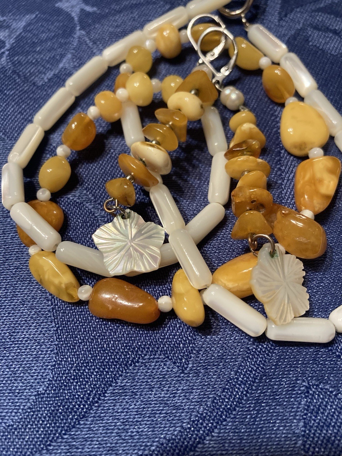 Egg Yolk Baltic Amber Necklace & Matching Earings