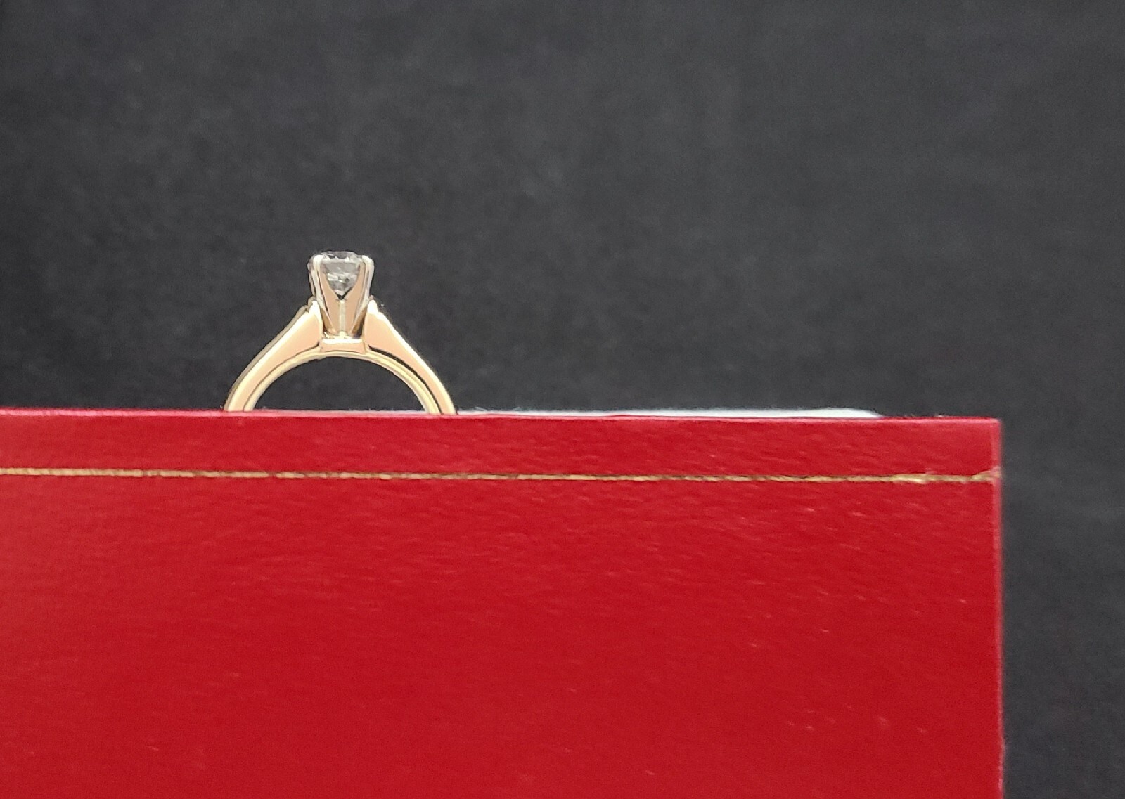 14kt Yellow Gold Cathedral Setting .61 Carat Solitaire Diamond Engagement Ring