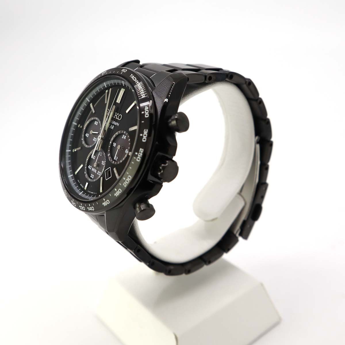 Watch SEIKO SBPY169 Solar Chronograph Black SS 23s68 1