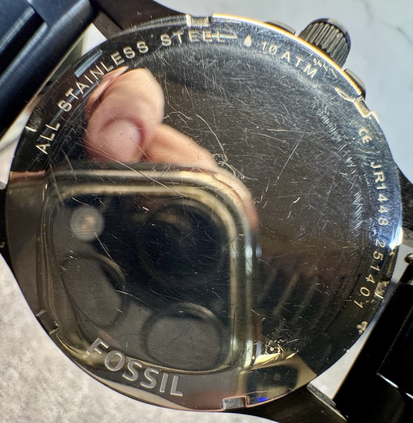 Fossil Nate JR1448 Men’s 45mm Black IP Stainless Steel Quartz Watch 100M