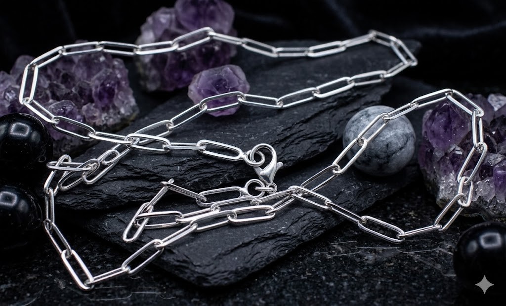 925 Solid Sterling Silver Paperclip Link Chain Necklace 18″-28″ for Women & Men