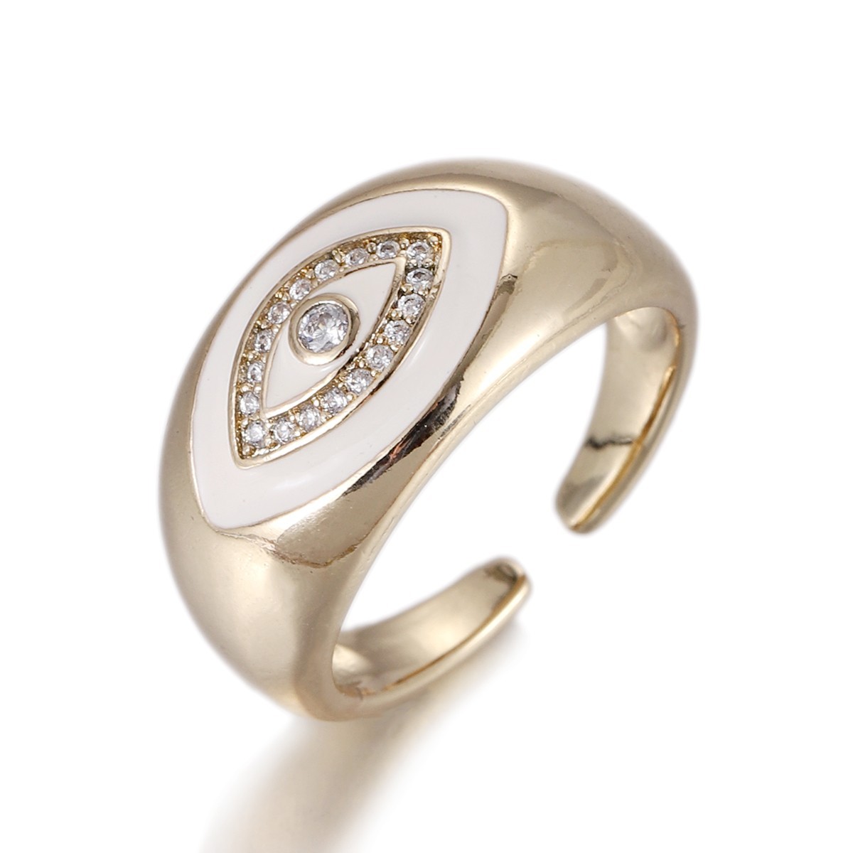1Pcs Zircon Vintage Evil Eye Finger Ring For Women Men Gift Gold Color Turkish
