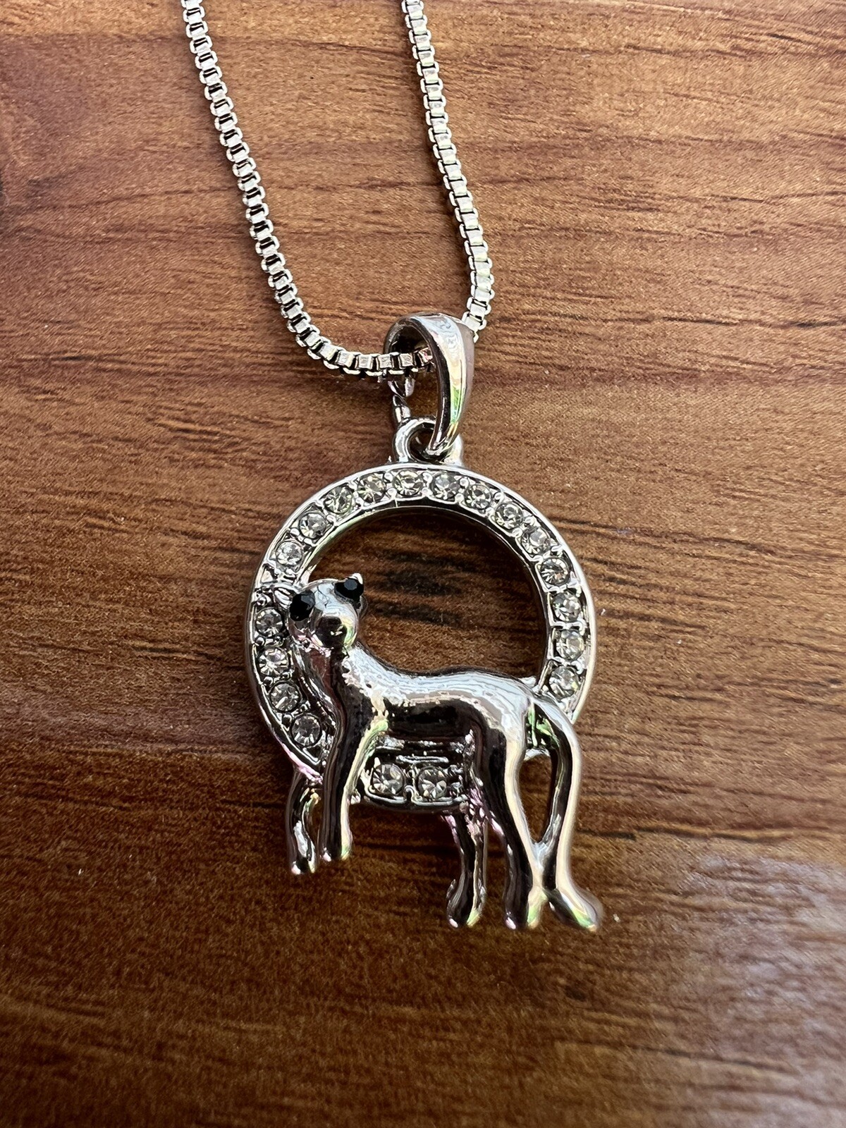Elegant! Silver Adorable Cat & Moon Pendant Kitten Necklace 16” Box Chain