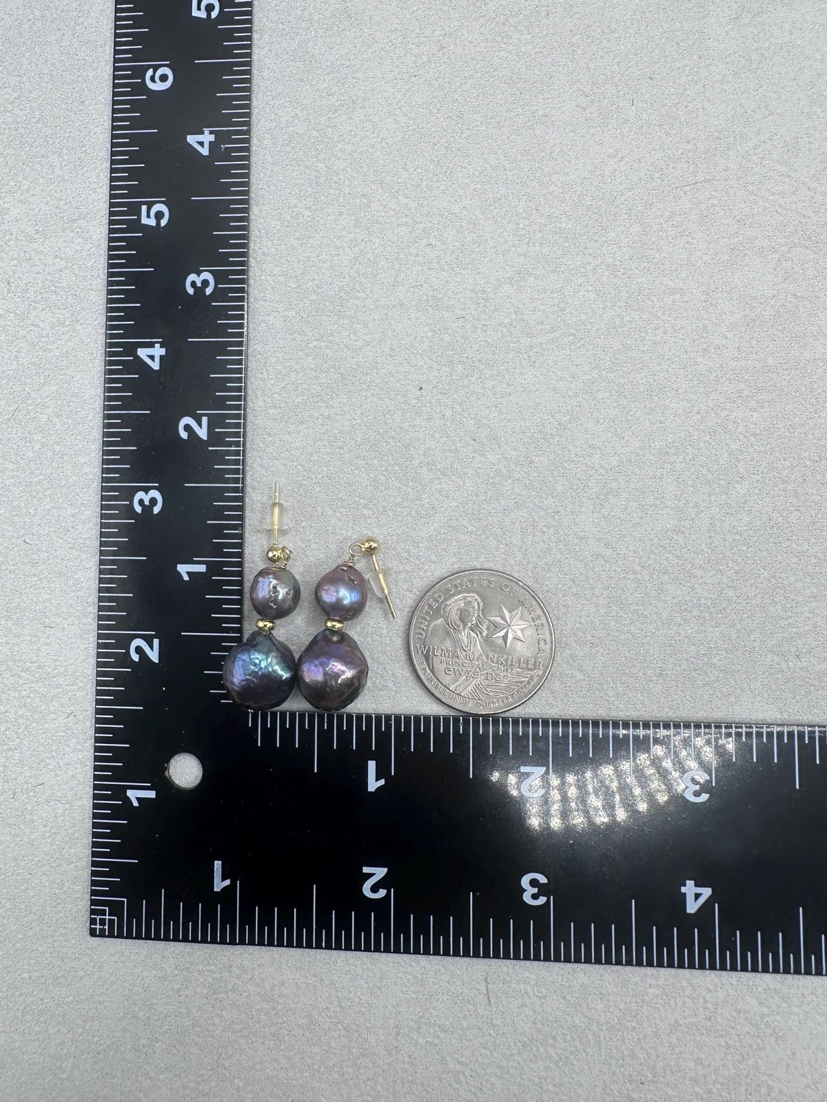 Kasumi Style Pearl Earrings Peacock Green Black Silver Gold Plated Stud