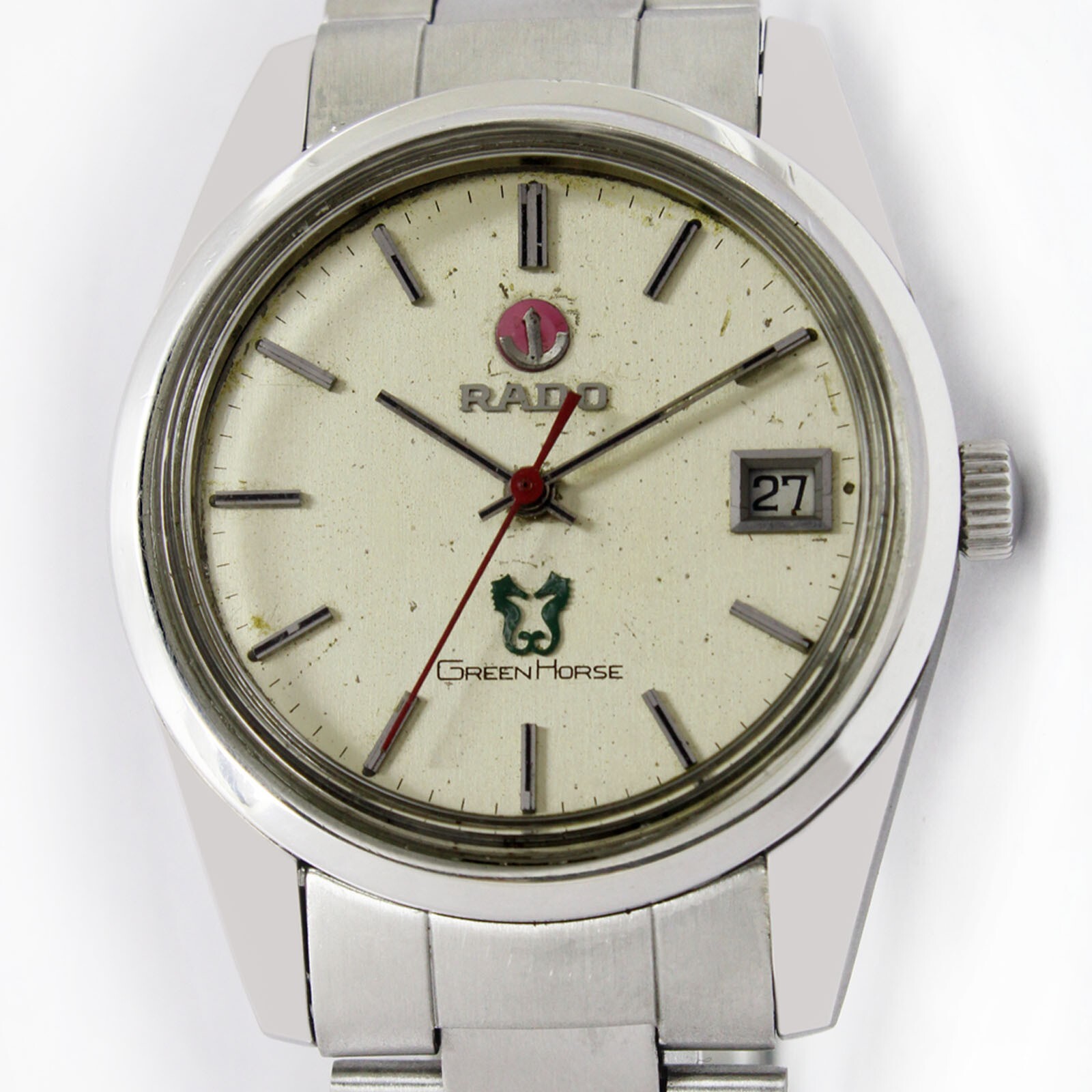 RADO Green Horse Automatic Quick Date Steel Men’s Vintage Swiss Watch Cal 2872
