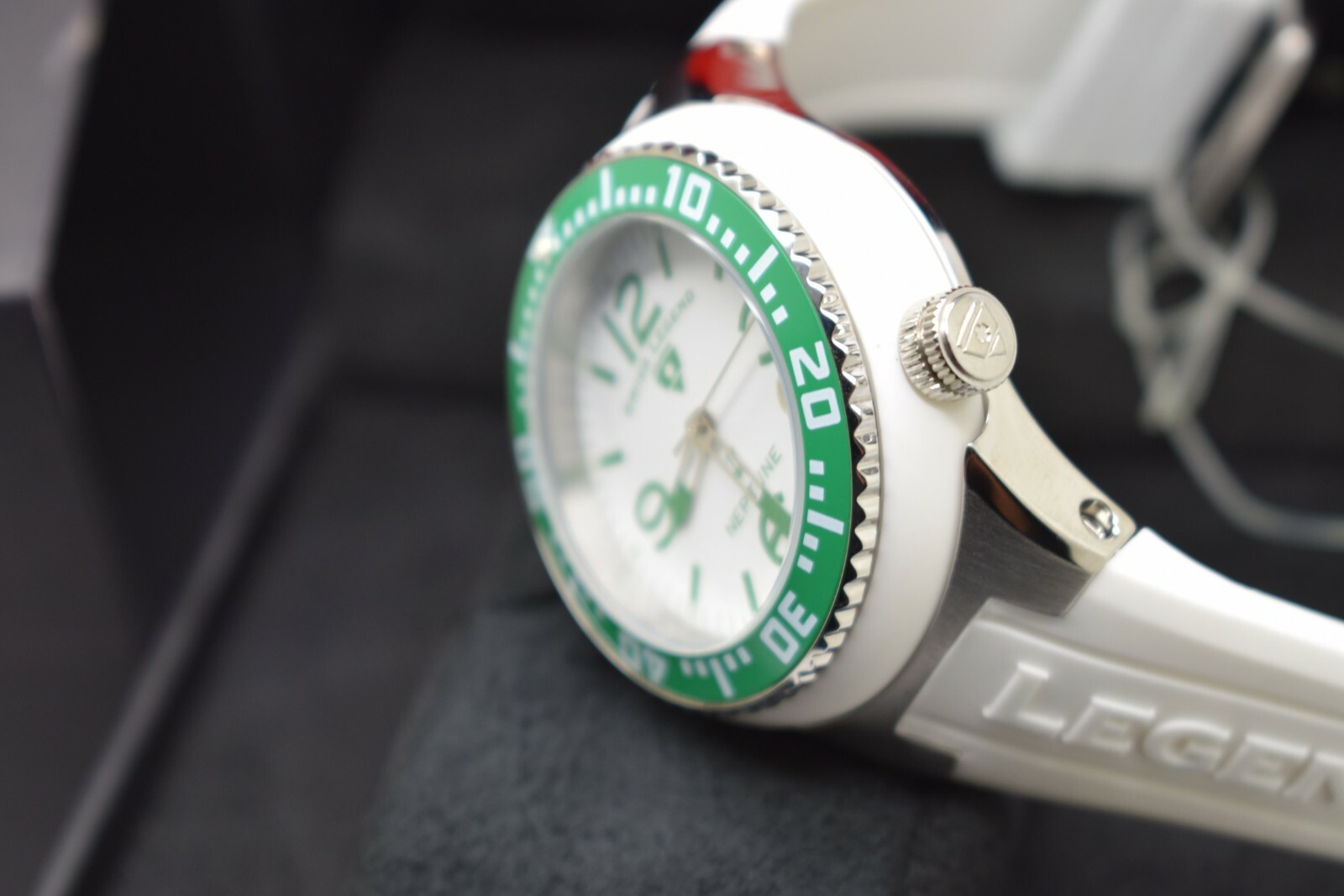 Swiss Legend Neptune Watch White Silicone Green Luminous Indices