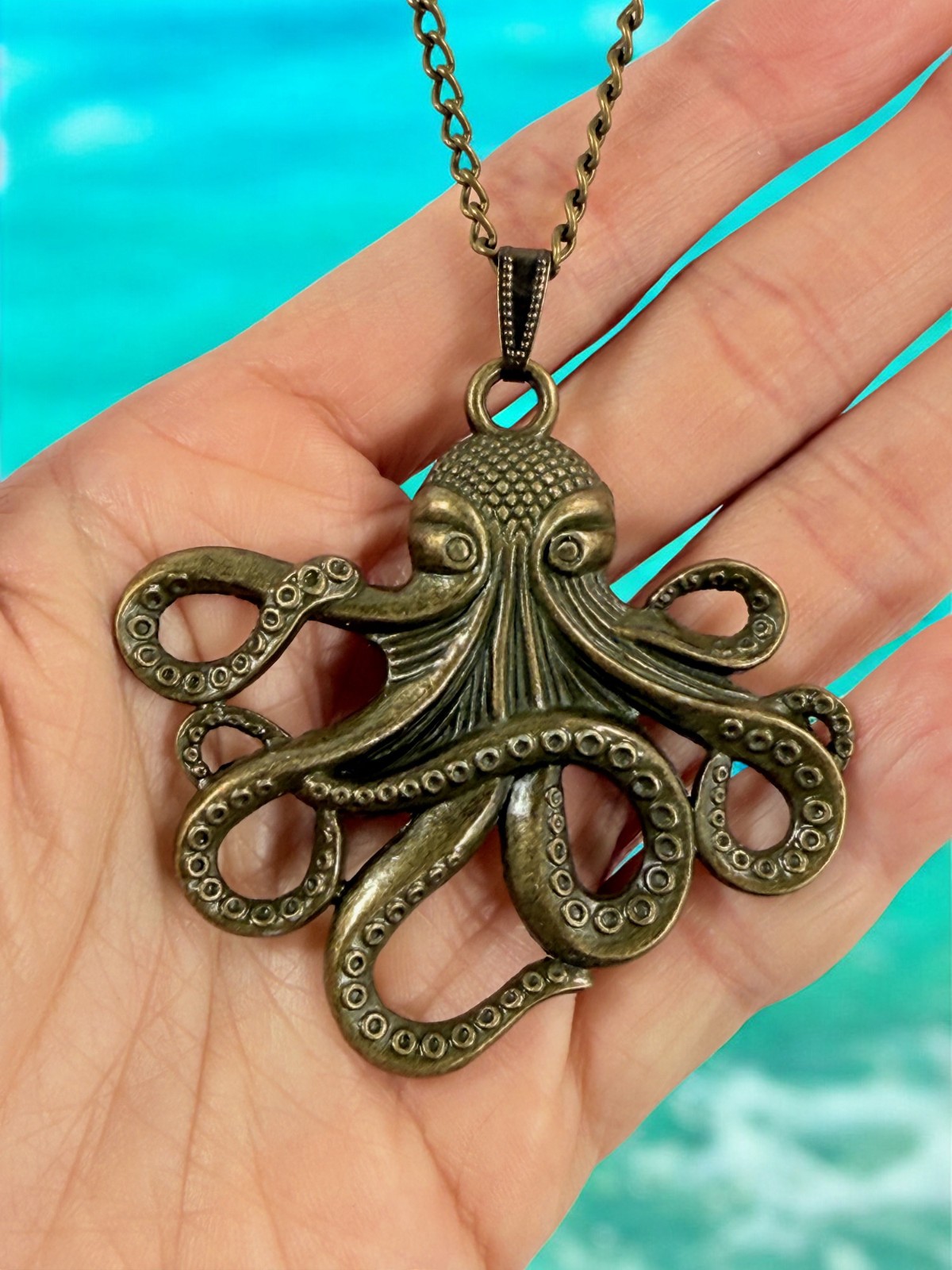 Steampunk Octopus Kraken Necklace – 3D Vintage Gothic Pendant, Pirate Cosplay