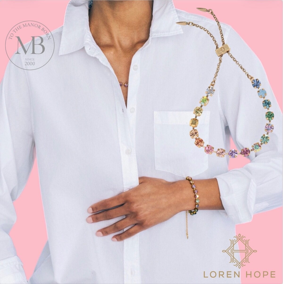 Loren Hope Milly Slider Bracelet in Ombré 18 Karat GP Jewelry Gift