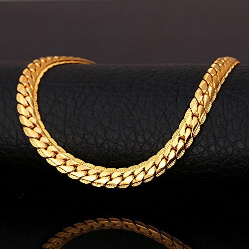 18K Gold Filled 6mm 20″/22″/24″/26″/28/30″ Snake Curb Link Chain Necklace F809G