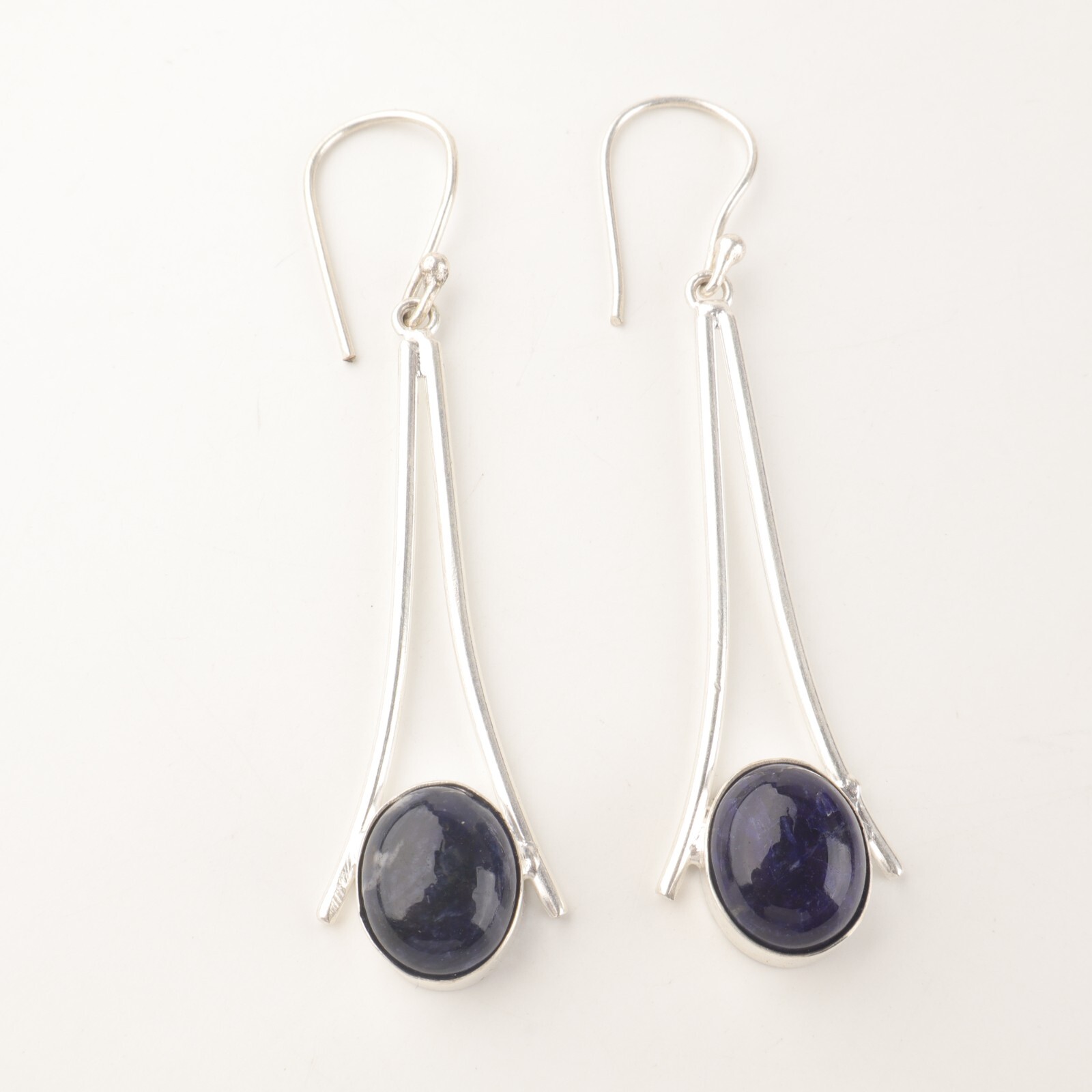 Natural Gemstone Earring Sodalite 925 Sterling Silver Handmade Earring